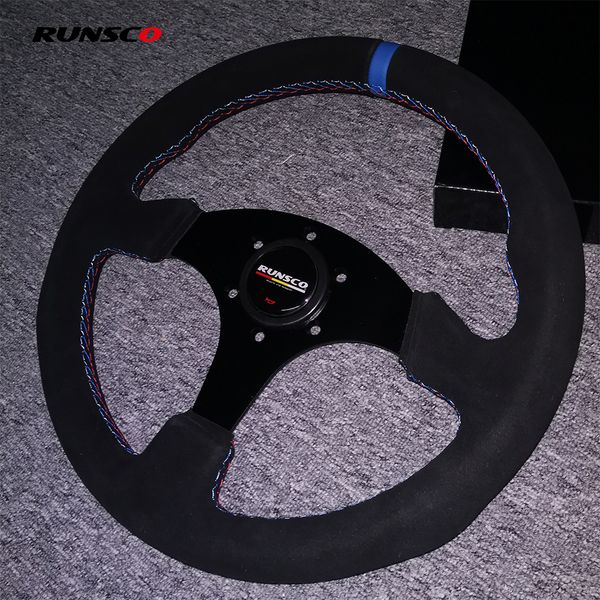 

330mm steering wheel flat suede drift simulated racing game universal 13 inch