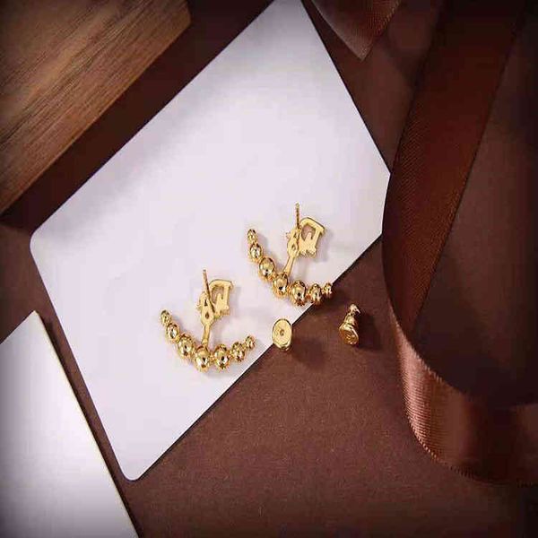 

fine jewellery ornament charm earring letter diamond stud brass earrings female 925 silver needle, Golden