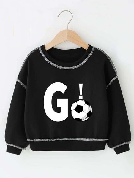 

toddler boys letter graphic stitching drop shoulder sweatshirt she, Black