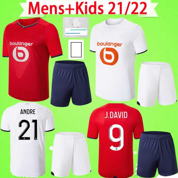 

kids kit 21 22 lille soccer jersey losc 2021 2022 botman bamba xeka j.david j.ikone boys sets football shirts l.araujo andre mens, Black
