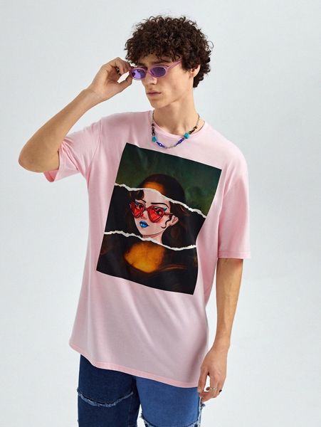 

men figure graphic tee q8h7#, White;black