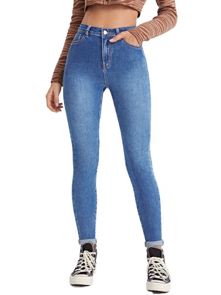 

patch pocket skinny jeans 82vq#, Blue