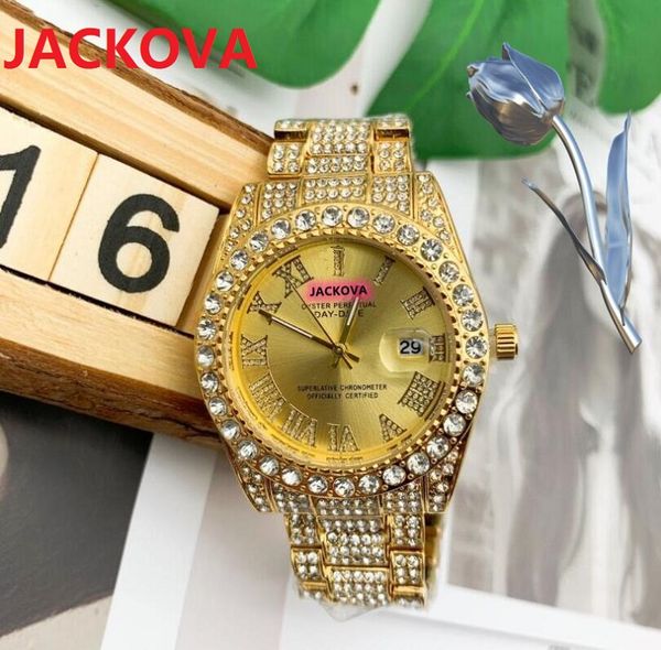 Relogio Top Brand Orologio di lusso Uomo Donna Calendario Strass Diamanti orologi Orologio da polso al quarzo resistente all'acqua con zaffiro sportivo in acciaio inossidabile di alta qualità