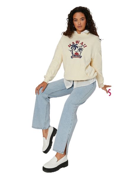 

letter & graphic print pocket front pullover without blouse o3cu#, Black