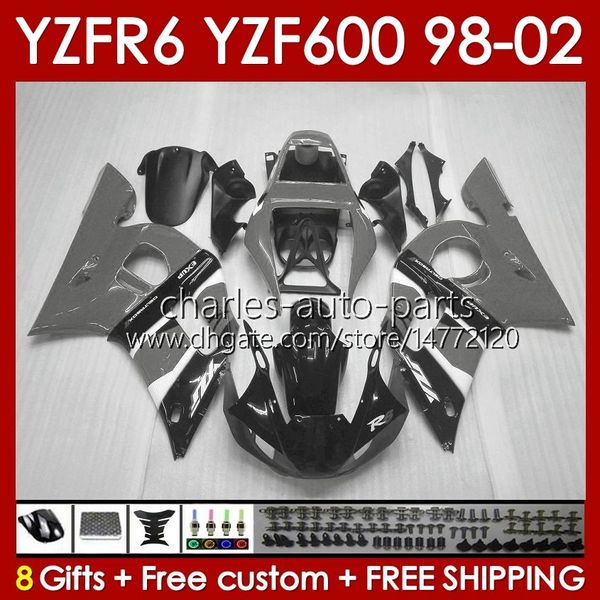 Kit de fadas para Yamaha YZF 600 CC YZF-600 YZF R6 R 6 98-02 Corpo 145No.151 Yzf600 600cc Cowling YZF-R6 1998 1999 2000 2001 2002 2002 YZFR6 98 99 00 01 02 OEMBOLAÇÃO OM