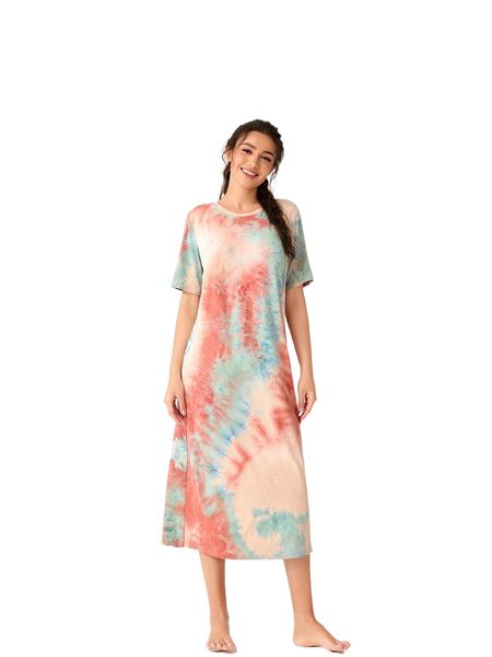 

tie dye night dress g4dg#, Black;red