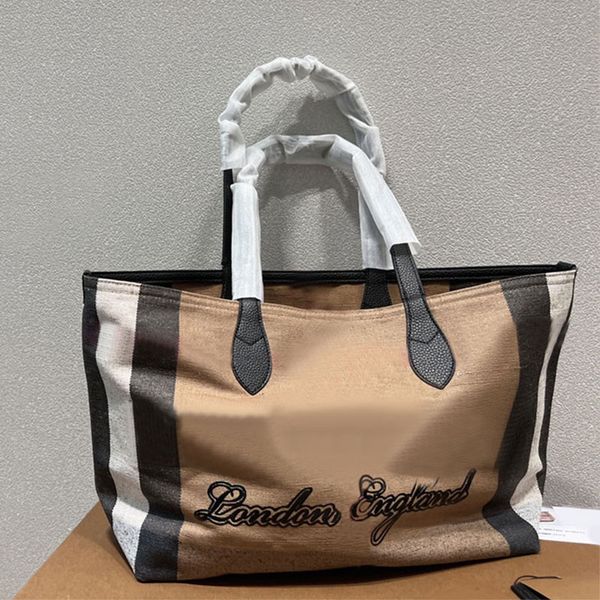 

canvas tote bag stripes shopping handbags travel handbags purse crossbody bags high capacity leather handle letter prints