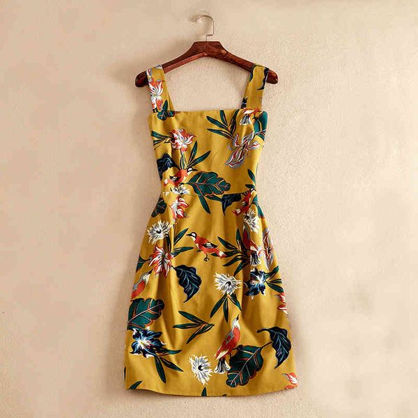 

casual dresses summer sleeveless slim suspender printed a-line mid skirt dress 0q14, Black;gray