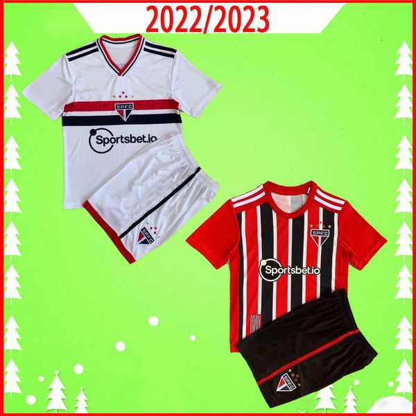 

mens kids kit 2022 2023 sao paulo soccer jerseys home away 22 23 boys set football shirts child pablo reinaldo children suit camisa de, Black