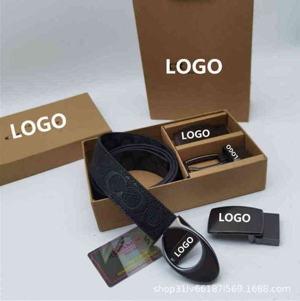 

belts designer belt belt men's leather rotary smooth buckle cover box c-buckle letter double-sided youth korean version, Black;brown