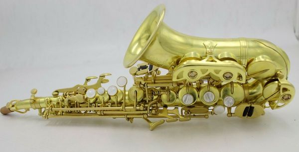 

pro use curved soprano saxophone original brass unlacquered w/case