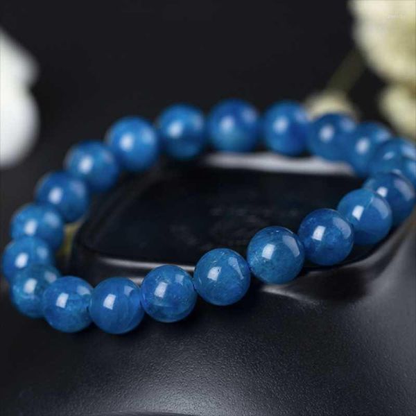 Fili di perline Bracciale in apatite Fatti a mano Gioielli in pietra naturale Braccialetti con ciondoli per donne Uomini Braccialetti di cristallo di energia curativa G Fawn22