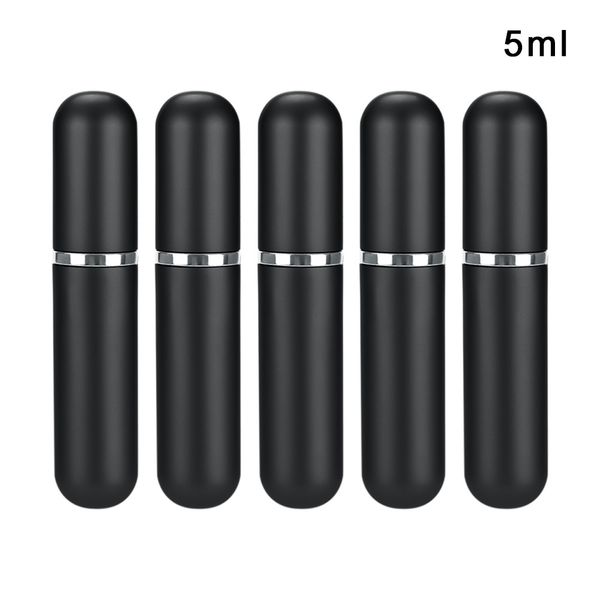 

black 5ml mini round head perfume spray bottle sub-bottle 5pcs
