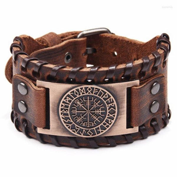 Bracelets de charme símbolo Odin Símbolo Viking Viking VEGVISIR BANGAS NORDIC RONES NORDA