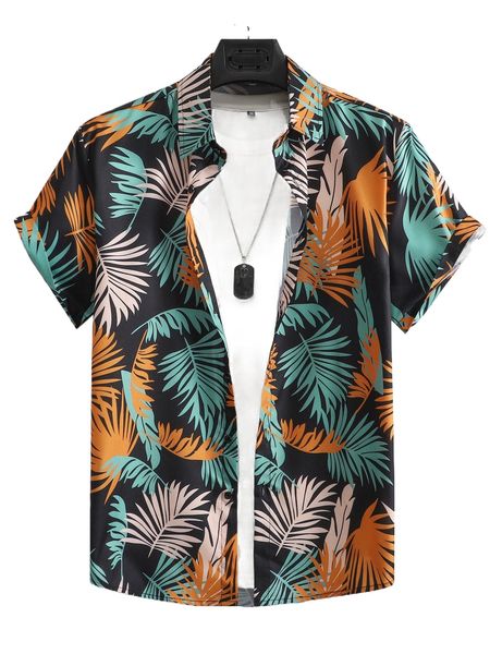 

men tropical print shirt without tee 54fw#, White;black
