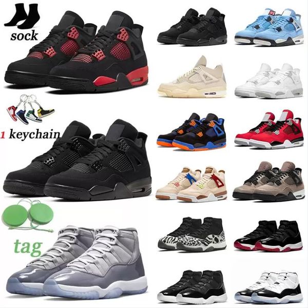 

red thunder 4s mens basketball shoes sail black cat university blue bred patent dark mocha 11s cool grey men women outdoor sports sneakers t