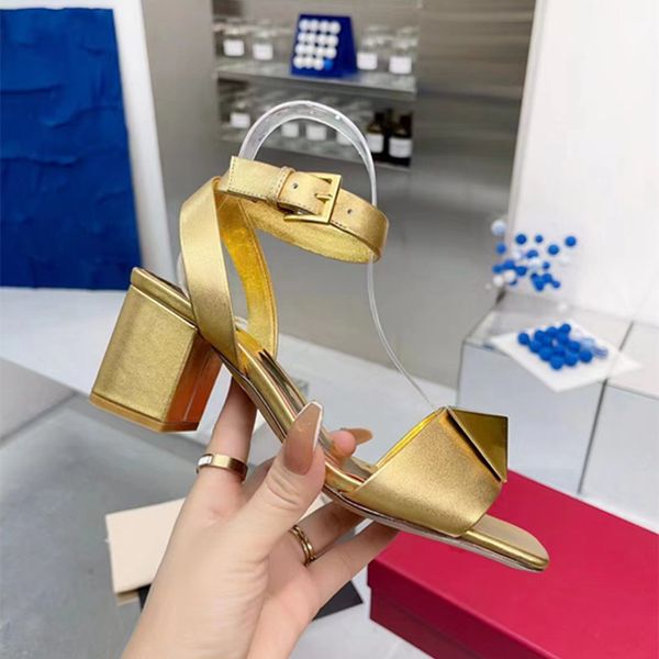 

classic high heels sandals party fashion 100% leather womens dance shoes designer high heels suede womens metal belt buckle thick heels wome, Black
