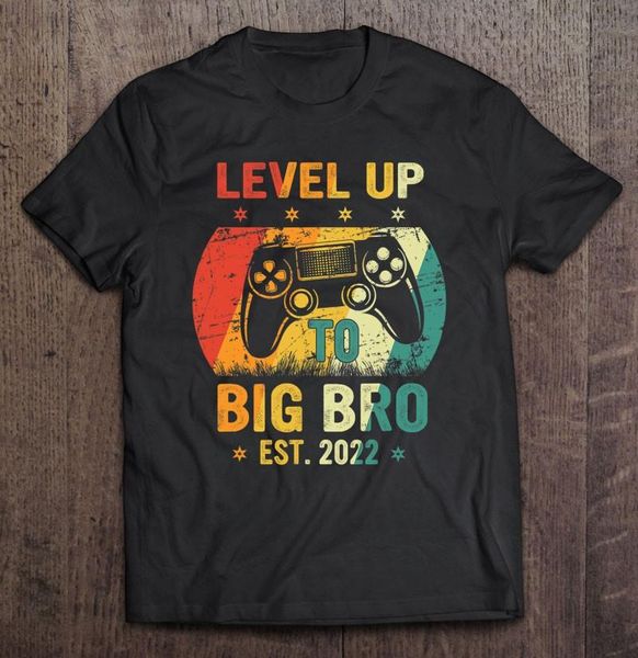 T-shirt da uomo Livello sbloccato Ragazzi che salgono di livello fino a Big Bro Est 2022 Fratello regalo T-shirt per uomo T-shirt Anime Manga