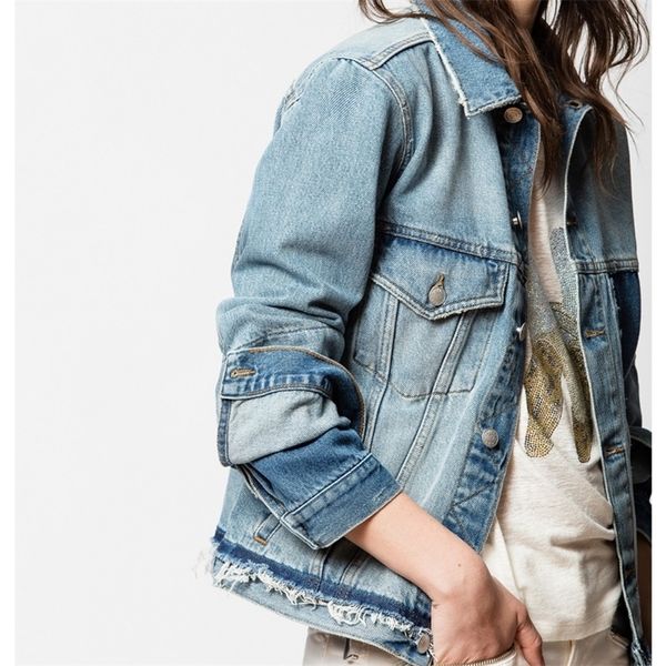 

women jacket autumn and winter asymmetrical pocket denim jacket jacket women, Black;brown