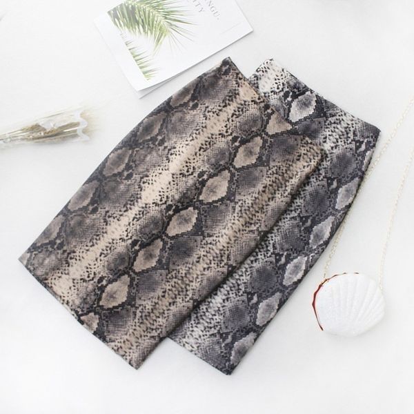 

deruilady fall winter fashion women snake print skirt casual high waist elegant skirts office lady skirt y200326, Black