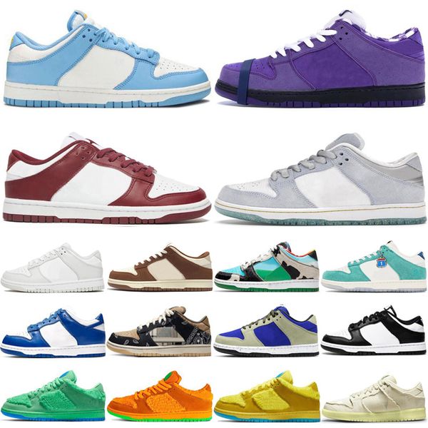 2023 Top Quality Mens Running Shoes Designer OG Chunky Skate Lobster Roxo Sean Cliver Coast Bordeaux Kasina Homens Plataforma Casual Sneakers Mulheres Flat Trainers