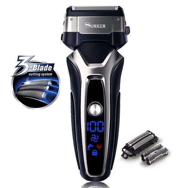 Pro masculino Elétrico Barbeador Barba Lâmina Elétrica para Homens Recarregável Máquina De Barbear Corpo Limpeza Cabeça USB 220322