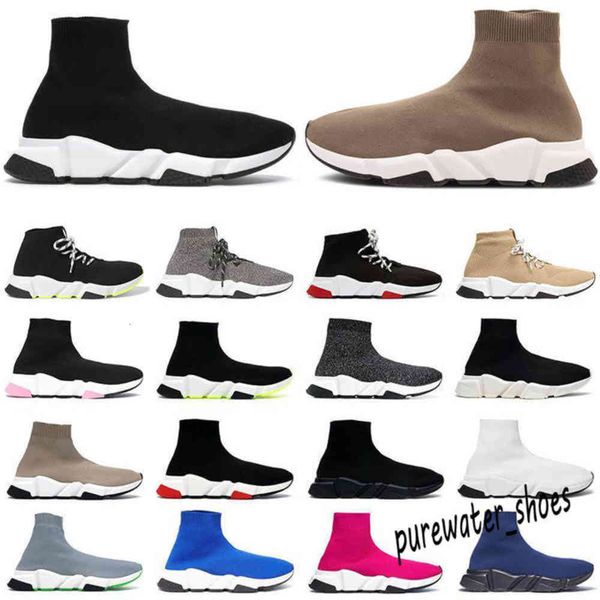 

2021 sock sport casual shoes men women sneakers trainer classic triple black white yellow green mens fashion flat casual shoe cushion l52