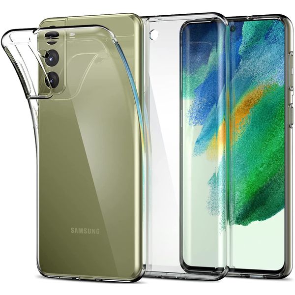 Luxuriöse klare Silikon-Handyhüllen für Samsung Galaxy S21 Fe, ultradünne Rückseite, weiche Abdeckung Plus + Fundas Coque