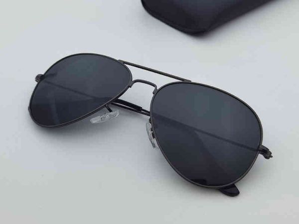 

pilot style men women sunglass metal frame double brie dign 58mm glass lens oculos de sol masculino gafas with box accsori, White;black