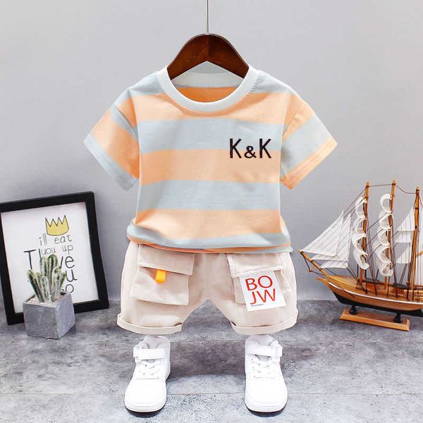 

boys summer suit set baby clothes style short sleeve two piece fashion t-shirt shorts, White