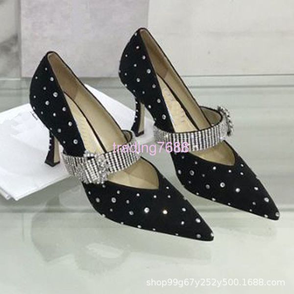 

dress shoes dress shoes 22jc spring and summer pointed solid color thin heel viscose shoes high bangmei black daily size heels