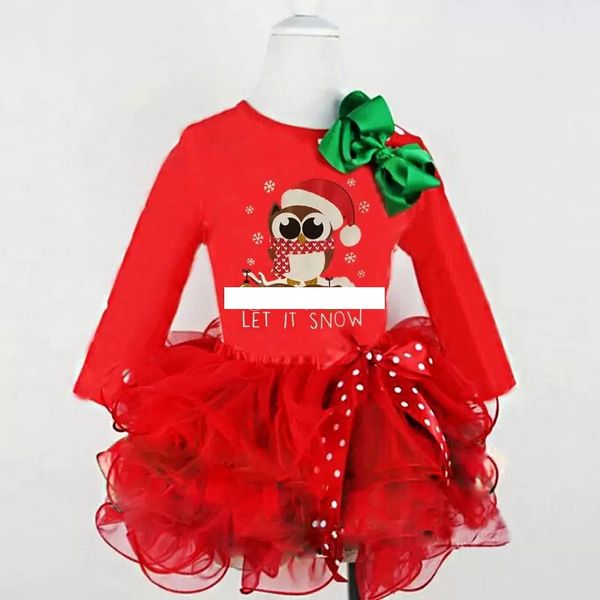 Baby Mädchen Weihnachten Spitze Tutu Kleid Kinder Eule Prinzessin Kleider Herbst Mode Boutique Weihnachten Kinder Kleidung