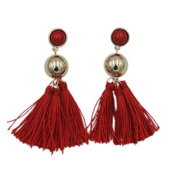 

stud the new black ears earrings mr as red tassels eardrop women in south korea, Golden;silver