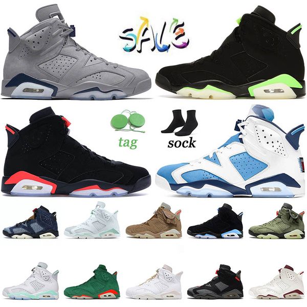 

classic mens 6 6s basketball shoes golden harvest electric green blue british khaki georgetown gs black infrared unc womens sneakers sports, White;red