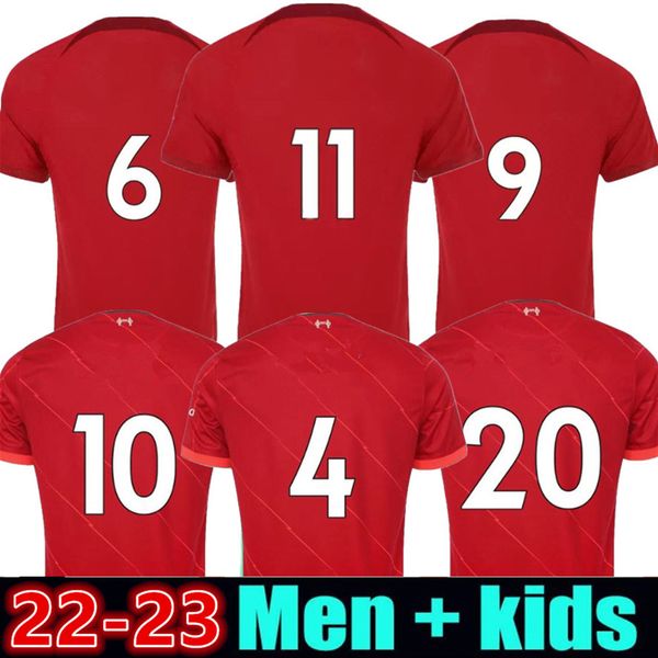 

21 22 23 season home away 3rd red yellow soccer jerseys 2022 2023 mohamed diogo luis diaz jersey football shirts men kids kits uniforms, Black;yellow