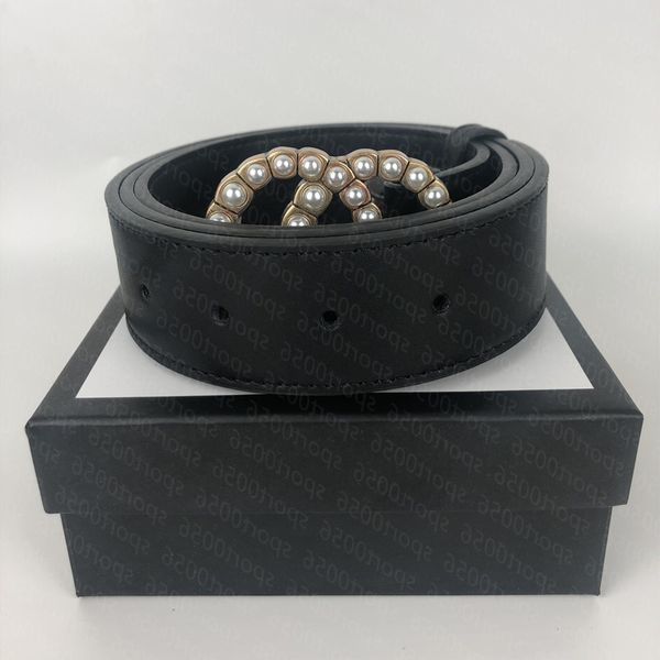 

women men designers belts leather black classic casual womens mens pearl buckle belt ceinture width 3.8cm, Black;brown