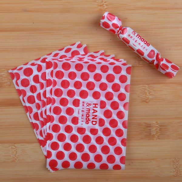 Подарочная упаковка 500 ПК/лот красные точки украшения фестиваль вечеринка домашняя конфеты Nougat Оберточная бумага ежедневно Diy Sugar Twisting WaxGift