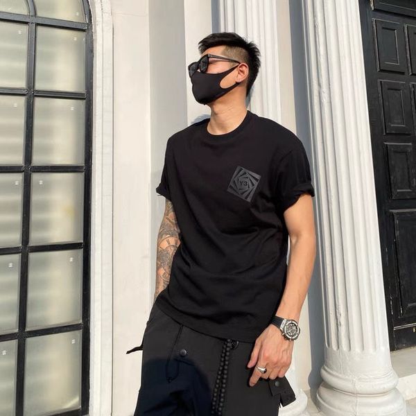 T-shirt uomo donna Y3 Maglietta casual a maniche corte con stampa ombra samurai nera girocollo