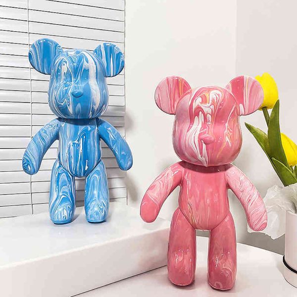 Blocca grandi fatti a mano genitore-figlio fluido fai-da-te orso ornamento fatto a mano graffiti a mano di tendenza del fluido per orso per orso T220730 T230103