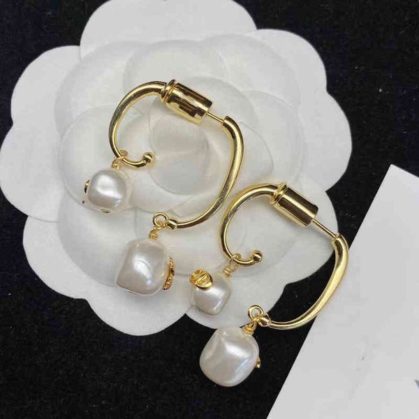 

outlet gold letter diamond inlaid pearl earrings 2022 new red star earrings zrbi, Golden