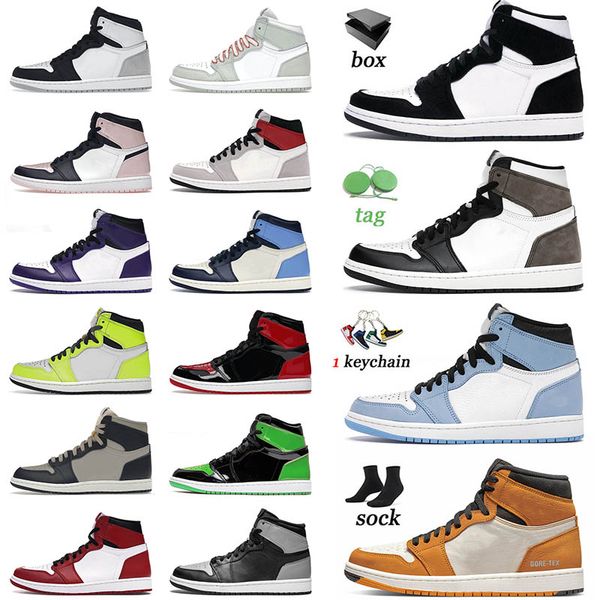 

og jumpman 1 1s mens basketball shoes university blue dark mocha twist seafoam bred patent chicago jorden1s men women sneakers trainers with