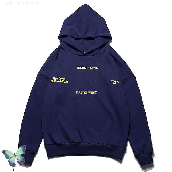 

blue jesus is king foaming letter hoodie hooded sweatshirt w220812, Black