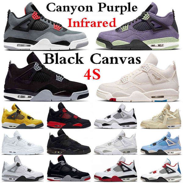 

jumpman 4 man woman basketball shoes 4s canvas canyon purple infrared red thunder black cat white oreo university blue zen master men