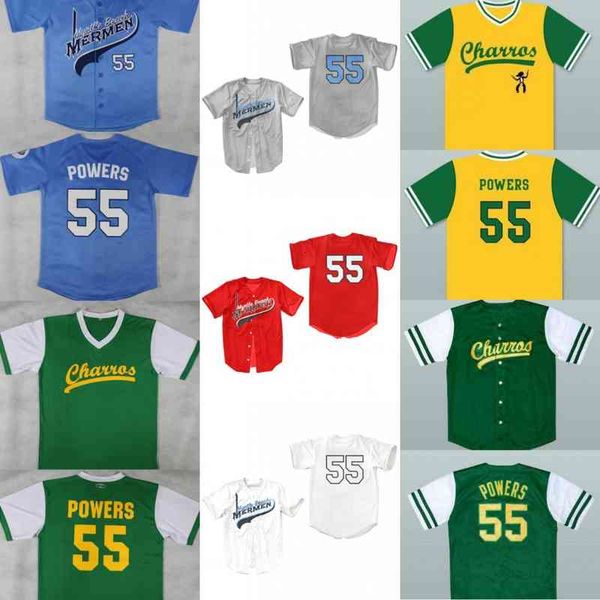 

55 kenny powers myrtle beach mermen charros custom jersey bad news bears #12 tanner boyle kelly leak movie 1976 chico's bail bonds jers, Black
