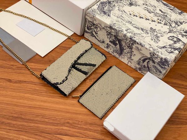 

2022 chain shoulder bag wallet with money pouch with box serial number 621668