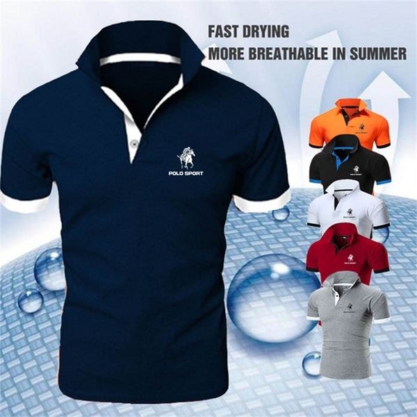 

men's polo shirt luxury print summer stitching short sleeve polo shirt personality slim fit business tee shirt casual golf wear 220421, White;black