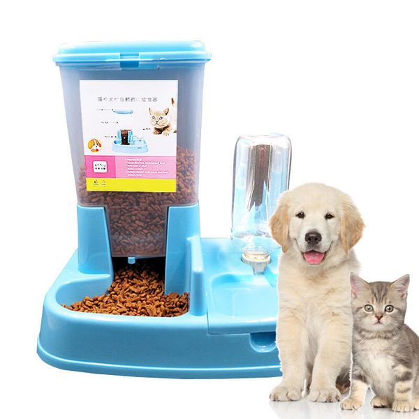 Dog Bowl Blue Automatic Feeder Cat Double Dring Water Pet Supply Y200917