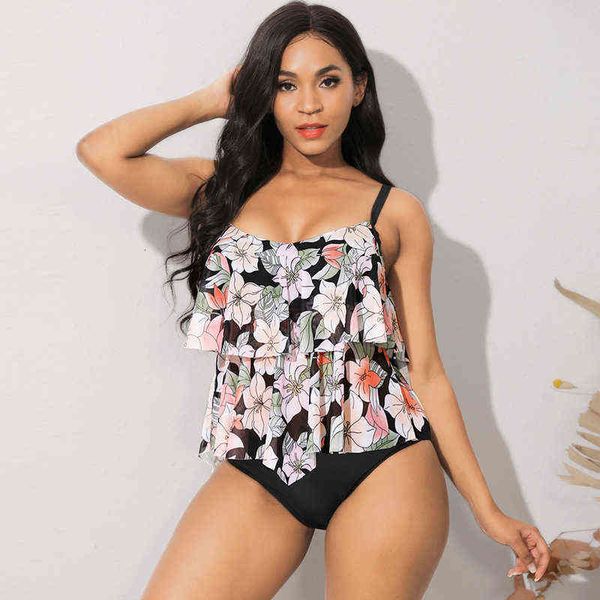 

designer women's swimsuit bikini jingfan 2022 large swimsuit medium high waist swimsuit conservative tankini, White;black