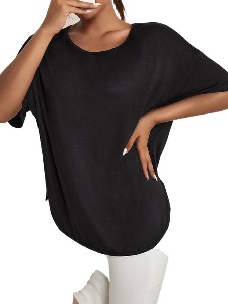 

absorbs sweat breathable drop shoulder sports tee d02u#, Gray