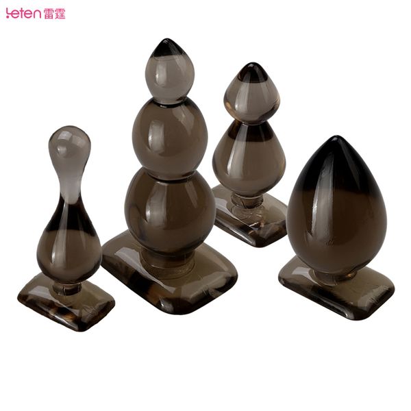 LETEN SILICONE ELÁSTICA Anal Ball Plug Plug Soft Anus Dilator Contas Dildo Butt Butt